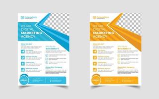 diseño de plantillas de diseño de folletos de marketing digital y negocios corporativos, folleto de conferencias o eventos vector