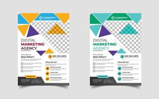 diseño de plantillas de diseño de folletos de marketing digital y negocios corporativos, folleto de conferencias o eventos vector