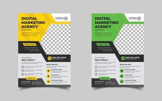 diseño de plantillas de diseño de folletos de marketing digital y negocios corporativos, folleto de conferencias o eventos vector