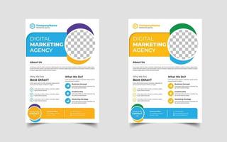 diseño de plantillas de diseño de folletos de marketing digital y negocios corporativos, folleto de conferencias o eventos vector