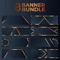 set of gold banner design with minimalist modern style gold luxury vector