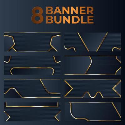 set of gold banner design with minimalist modern style gold luxury