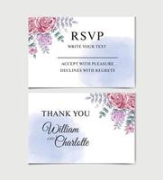 Set of cards with Wedding ornament concept. flower rose, leaves. Floral poster, invite. Vector decorative greeting card or invitation card