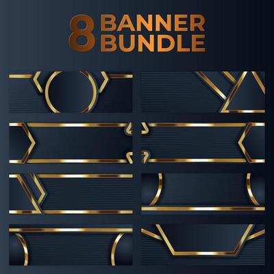 set of gold banner design with minimalist modern style gold luxury