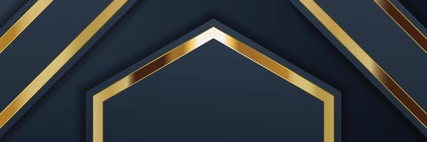 gold banner design with minimalist modern style gold luxury vector