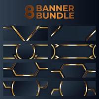 set of gold banner design with minimalist modern style gold luxury vector