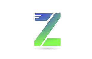 Logotipo del icono de la letra del alfabeto verde z. diseño creativo para negocio o empresa vector