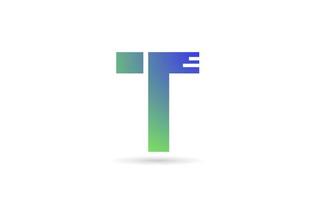 Logotipo del icono de la letra del alfabeto verde t. diseño creativo para negocio o empresa vector