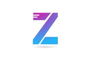 Z alphabet letter logo for business and company. Blue pink colour template for icon design vector