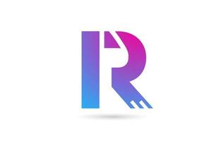 logotipo de la letra del alfabeto r para empresas y empresas. plantilla de color rosa azul para el diseño de iconos vector