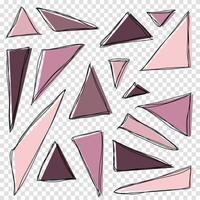 Triangles. Hand drawn shapes. Doodle style. Vector illustration