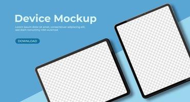 Realistic tablet mockups. Modern tablet with empty screen. Template for infographics or presentation UI design interface. Vector illustration