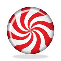 Striped sugar candy. Striped peppermint candy isolated on white background. Vector illustration for new years day, sweet-stuff, winter holiday, dessert, new years event