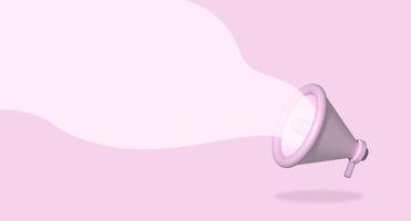 Megaphone with Speech bubble 3d illustration vector