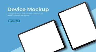 Realistic tablet mockups. Modern tablet with empty screen. Template for infographics or presentation UI design interface. Vector illustration