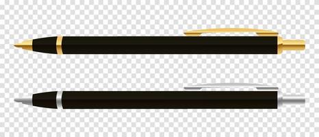 Black vector ballpoint pen. Classic ballpoint pen. Vector illustration