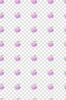 Pink peach pattern. Fresh fruit background. Seamless background. Vector illustration