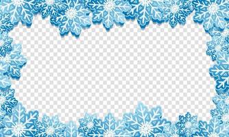 Winter background with snowflakes. Blue winter banner with snowflakes. Vector illustration