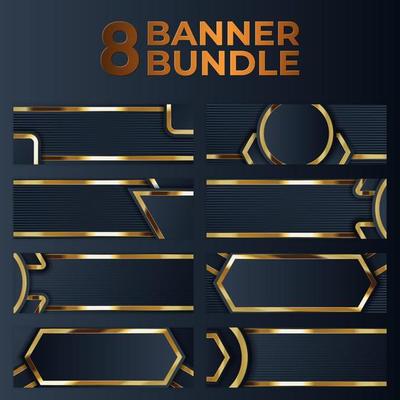 set of gold banner design with minimalist modern style gold luxury