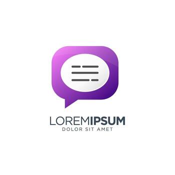 Gradient Chat Logo Design vector