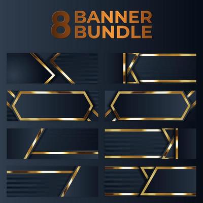 set of gold banner design with minimalist modern style gold luxury