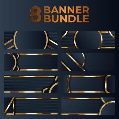 set of gold banner design with minimalist modern style gold luxury