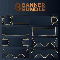 set of gold banner design with minimalist modern style gold luxury vector