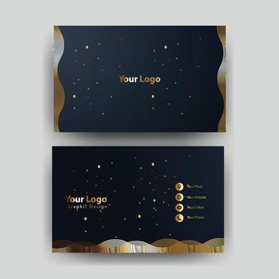 Print business card golden luxury