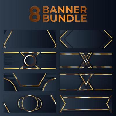 set of gold banner design with minimalist modern style gold luxury