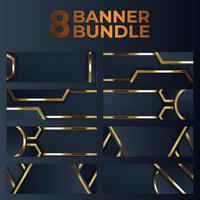 set of gold banner design with minimalist modern style gold luxury vector