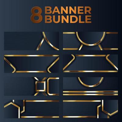 set of gold banner design with minimalist modern style gold luxury