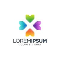 diseño de logotipo colorido letra x vector