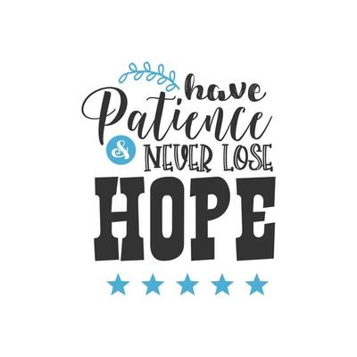 Have Patience and Never Lose Hope, Inspirational Quotes Design