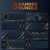 set of gold banner design with minimalist modern style gold luxury vector