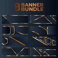 set of gold banner design with minimalist modern style gold luxury vector