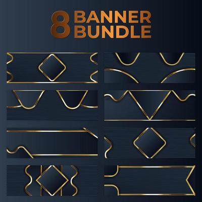 set of gold banner design with minimalist modern style gold luxury