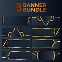 set of gold banner design with minimalist modern style gold luxury vector