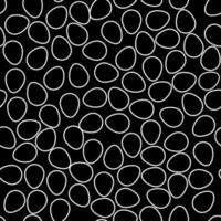 Eggs seamless background white outline on black background. Print for the spring holiday Easter. Printing on paper and textiles.Style. Vector