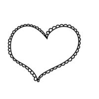 Heart lace edge.Hand drawing with a contour line.Valentine's day, February 14, wedding.Doodles.Vector vector