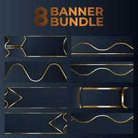 set of gold banner design with minimalist modern style gold luxury vector