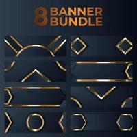 set of gold banner design with minimalist modern style gold luxury vector