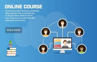 Online Course Landing Page Template vector