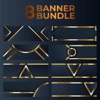 set of gold banner design with minimalist modern style gold luxury vector