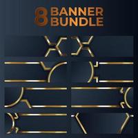 set of gold banner design with minimalist modern style gold luxury vector