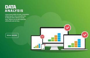 Data Analysis Landing Page Template vector
