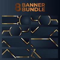 set of gold banner design with minimalist modern style gold luxury vector