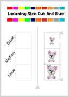 learning the size cut and glue the koala. vector
