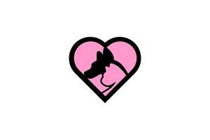 love symbol with animal vector illustration design