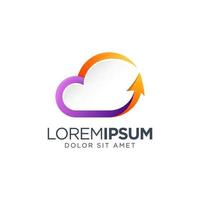 Cloud Color Gradient Logo Design vector