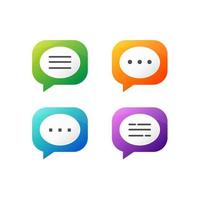 Set of Colorful Chat Logo Design vector